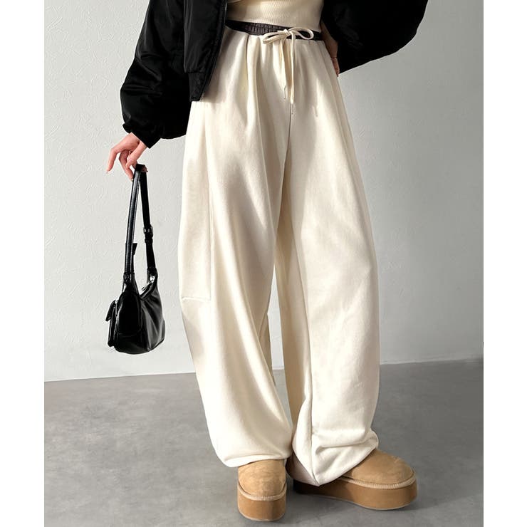 履くだけで“美脚バランス”完成！配色ウエストで差がつく、裏毛スウェットカーブパン… | Classical Elf  | 詳細画像7 