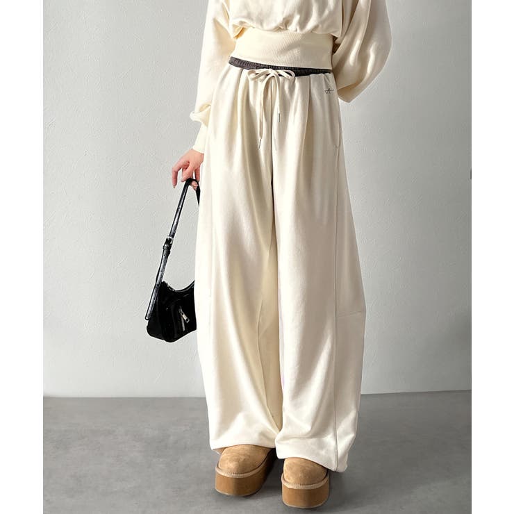 履くだけで“美脚バランス”完成！配色ウエストで差がつく、裏毛スウェットカーブパン… | Classical Elf  | 詳細画像8 