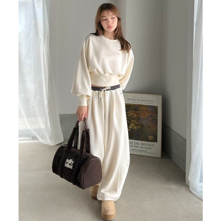 履くだけで“美脚バランス”完成！配色ウエストで差がつく、裏毛スウェットカーブパン… | Classical Elf  | 詳細画像9 