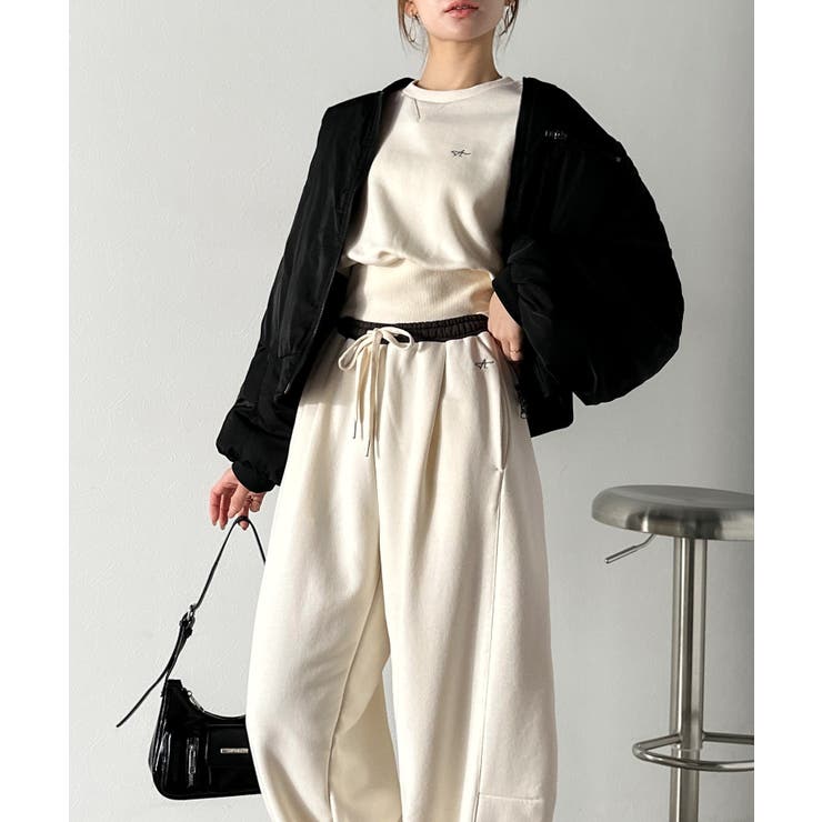 履くだけで“美脚バランス”完成！配色ウエストで差がつく、裏毛スウェットカーブパン… | Classical Elf  | 詳細画像10 