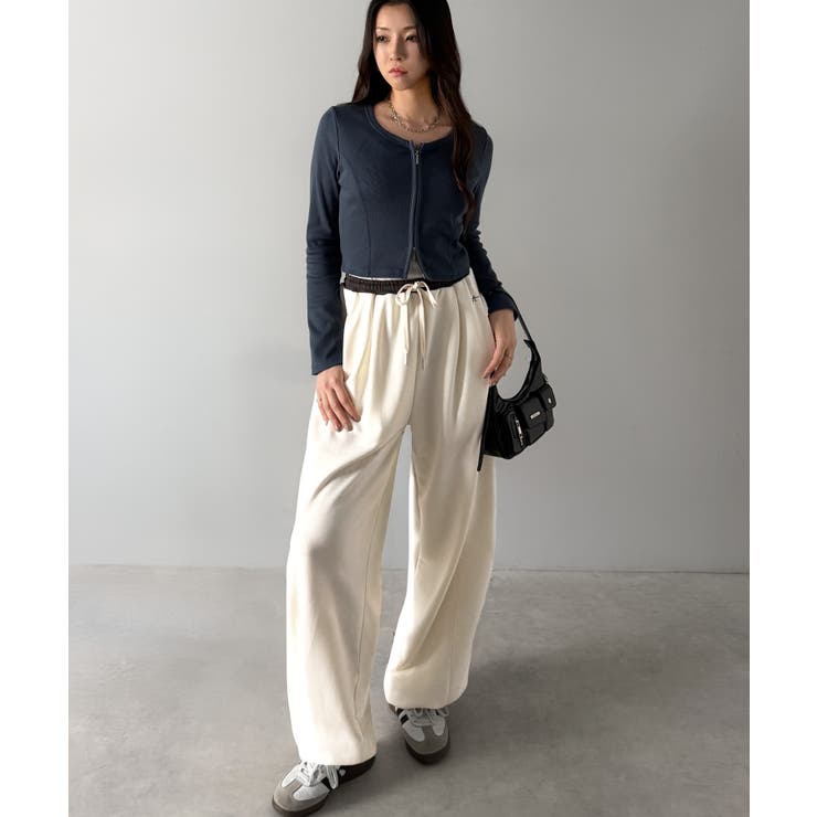 履くだけで“美脚バランス”完成！配色ウエストで差がつく、裏毛スウェットカーブパン… | Classical Elf  | 詳細画像14 