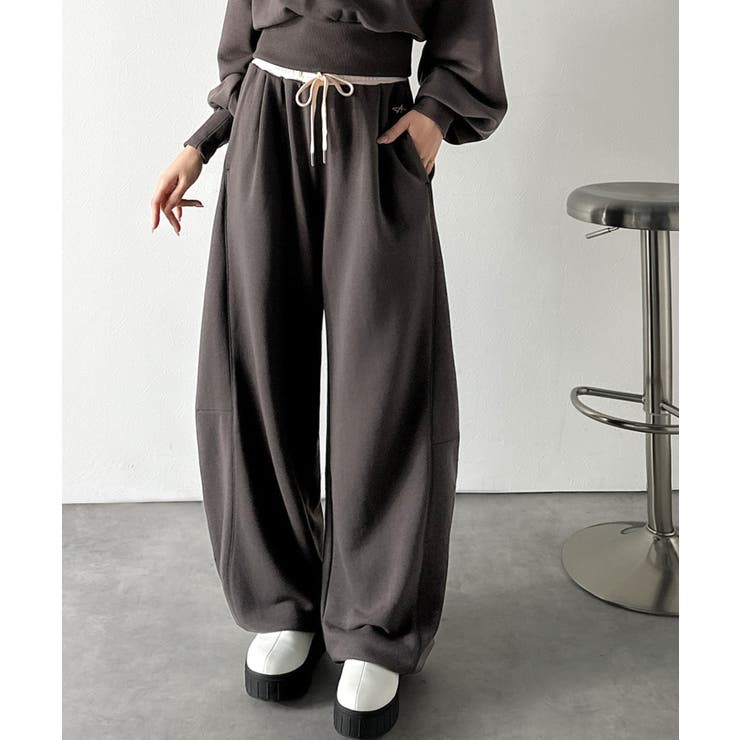 履くだけで“美脚バランス”完成！配色ウエストで差がつく、裏毛スウェットカーブパン… | Classical Elf  | 詳細画像18 