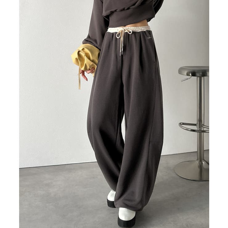 履くだけで“美脚バランス”完成！配色ウエストで差がつく、裏毛スウェットカーブパン… | Classical Elf  | 詳細画像19 