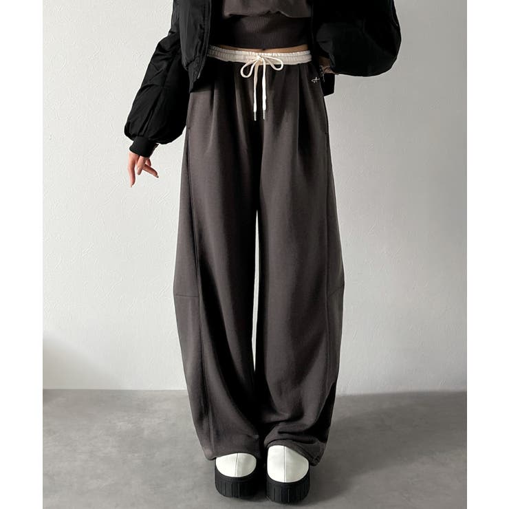 履くだけで“美脚バランス”完成！配色ウエストで差がつく、裏毛スウェットカーブパン… | Classical Elf  | 詳細画像21 