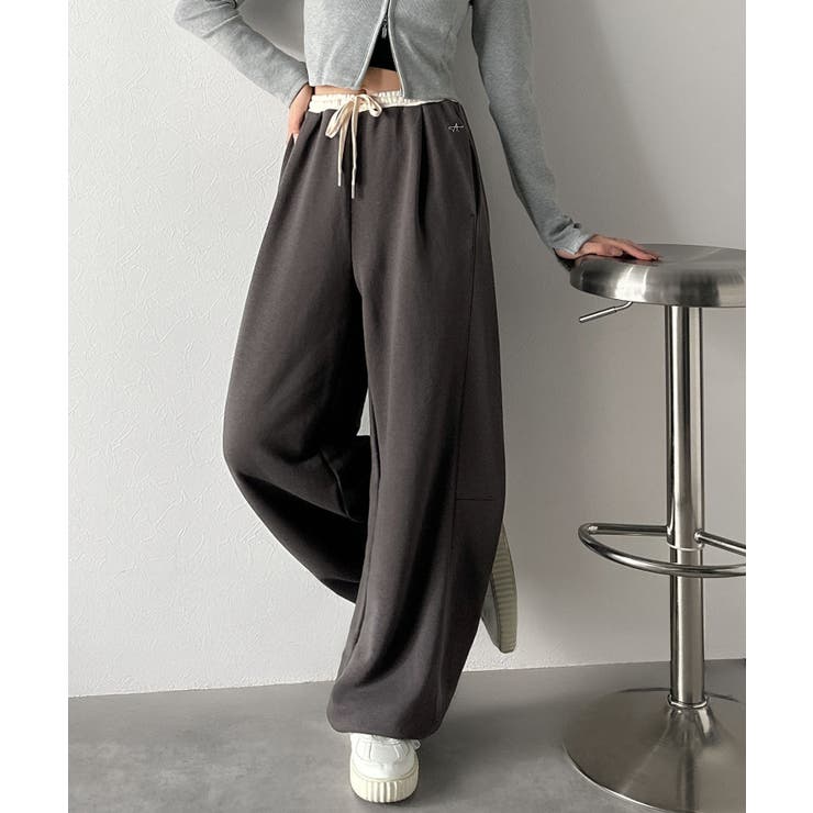 履くだけで“美脚バランス”完成！配色ウエストで差がつく、裏毛スウェットカーブパン… | Classical Elf  | 詳細画像23 