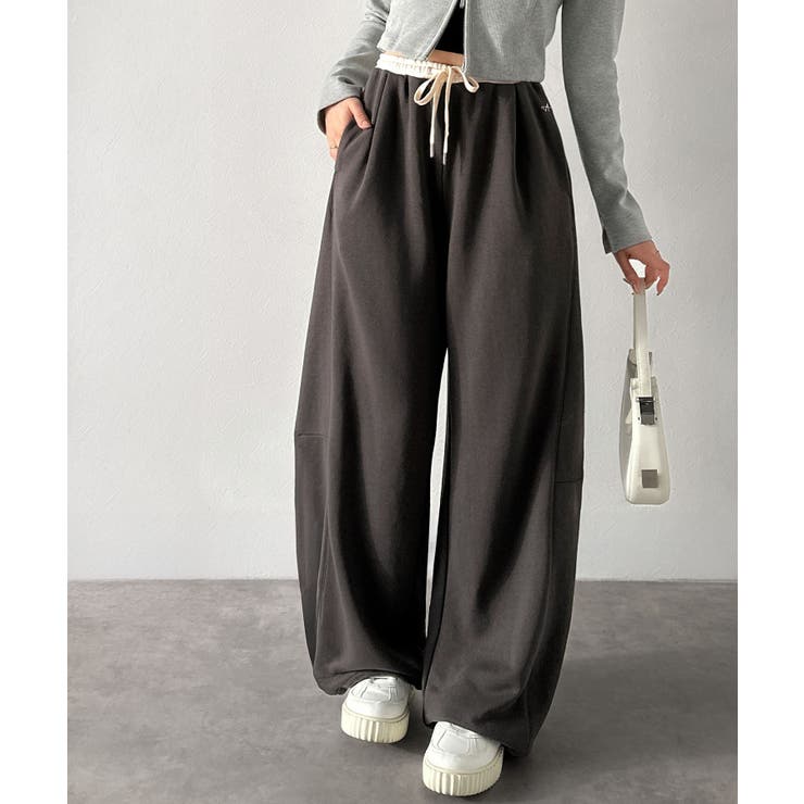 履くだけで“美脚バランス”完成！配色ウエストで差がつく、裏毛スウェットカーブパン… | Classical Elf  | 詳細画像24 