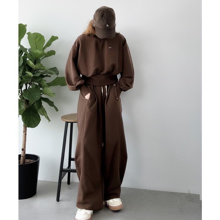 履くだけで“美脚バランス”完成！配色ウエストで差がつく、裏毛スウェットカーブパン… | Classical Elf  | 詳細画像30 