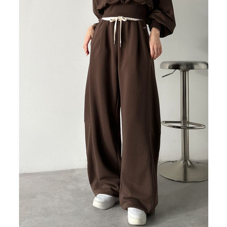 履くだけで“美脚バランス”完成！配色ウエストで差がつく、裏毛スウェットカーブパン… | Classical Elf  | 詳細画像32 