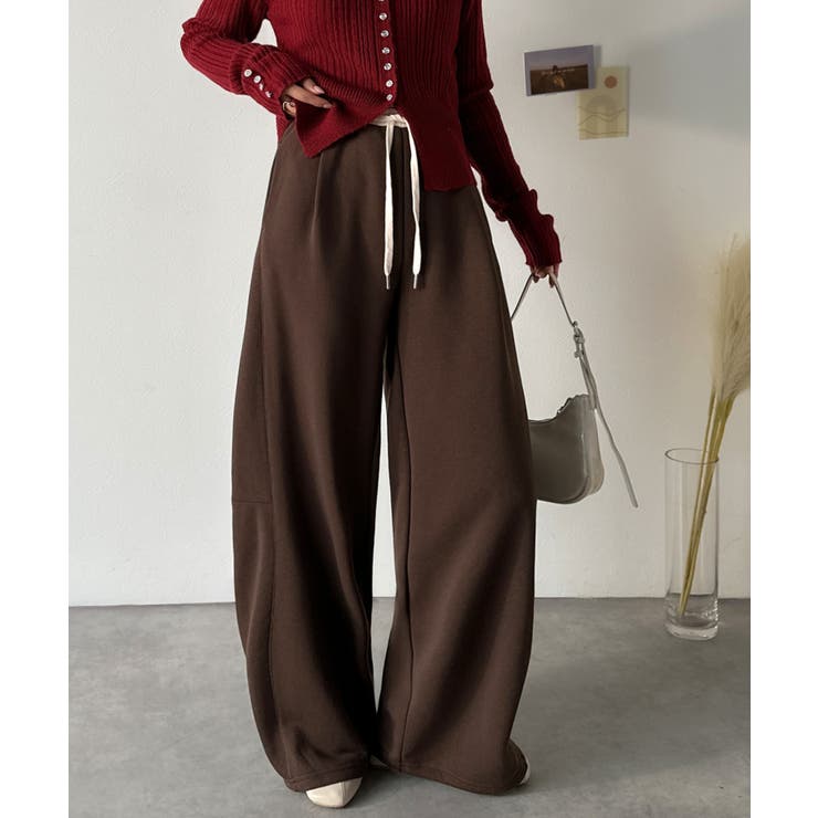 履くだけで“美脚バランス”完成！配色ウエストで差がつく、裏毛スウェットカーブパン… | Classical Elf  | 詳細画像38 