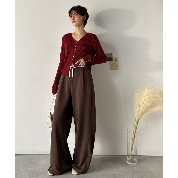 履くだけで“美脚バランス”完成！配色ウエストで差がつく、裏毛スウェットカーブパン… | Classical Elf  | 詳細画像40 