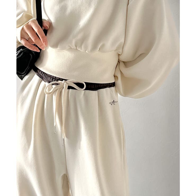 履くだけで“美脚バランス”完成！配色ウエストで差がつく、裏毛スウェットカーブパン… | Classical Elf  | 詳細画像5 