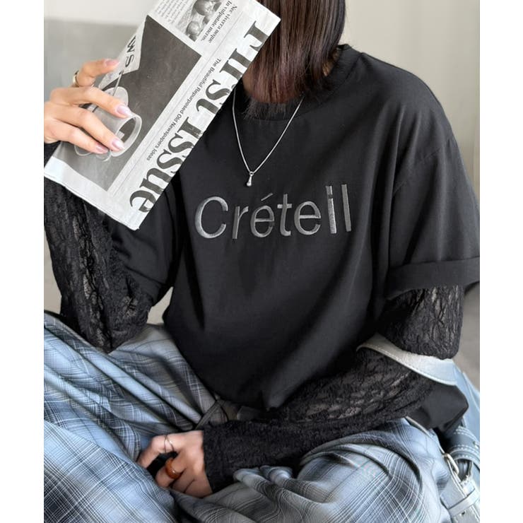レースでカジュアルの中に女性らしさをプラス!レイヤード風レース袖ドッキングTシャ… | Classical Elf  | 詳細画像17 