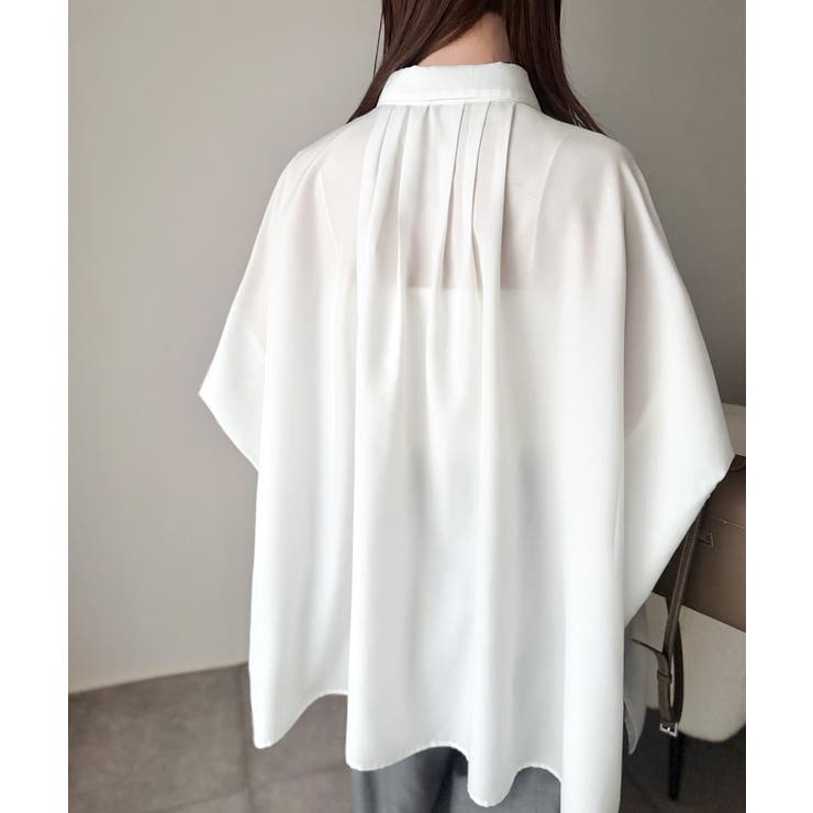 【接触冷感 UVカット機能付き】着るだけで、見返り美人。バックタックデザイン胸ポ… | Classical Elf  | 詳細画像6 