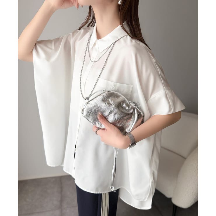 【接触冷感 UVカット機能付き】着るだけで、見返り美人。バックタックデザイン胸ポ… | Classical Elf  | 詳細画像7 