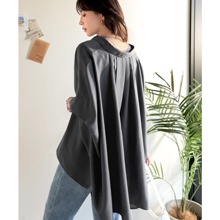 【接触冷感 UVカット機能付き】着るだけで、見返り美人。バックタックデザイン胸ポ… | Classical Elf  | 詳細画像11 