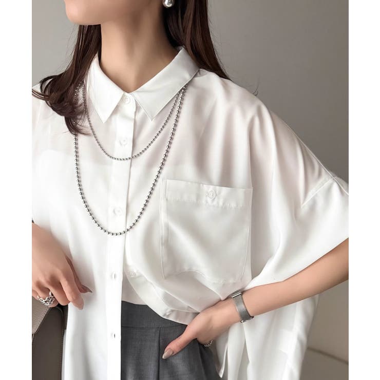 【接触冷感 UVカット機能付き】着るだけで、見返り美人。バックタックデザイン胸ポ… | Classical Elf  | 詳細画像4 