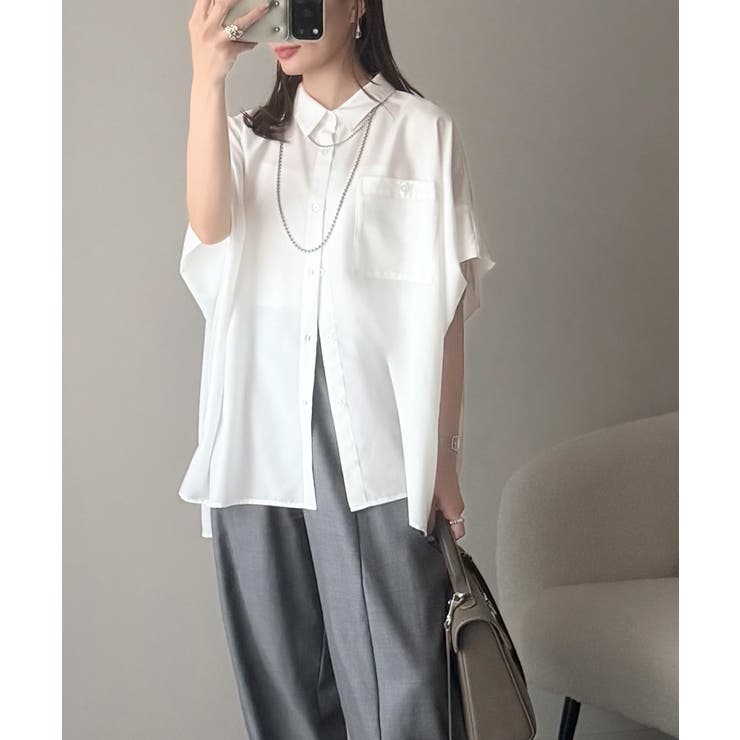 【接触冷感 UVカット機能付き】着るだけで、見返り美人。バックタックデザイン胸ポ… | Classical Elf  | 詳細画像5 