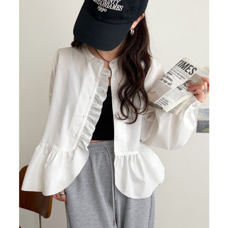 ふわっと華やかシルエット美人♪柄アソートフリルデザインブラウス | Classical Elf  | 詳細画像8 