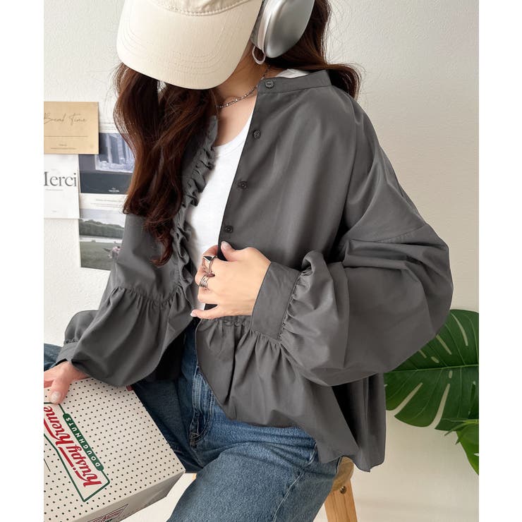 ふわっと華やかシルエット美人♪柄アソートフリルデザインブラウス | Classical Elf  | 詳細画像16 