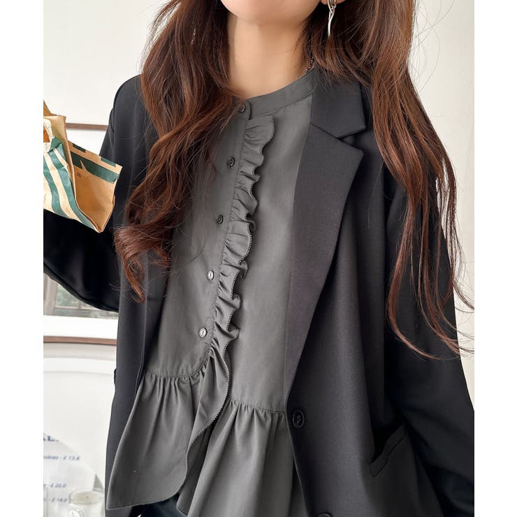 ふわっと華やかシルエット美人♪柄アソートフリルデザインブラウス | Classical Elf  | 詳細画像18 