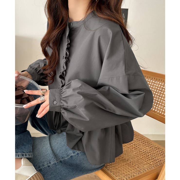 ふわっと華やかシルエット美人♪柄アソートフリルデザインブラウス | Classical Elf  | 詳細画像19 