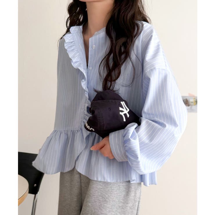 ふわっと華やかシルエット美人♪柄アソートフリルデザインブラウス | Classical Elf  | 詳細画像21 