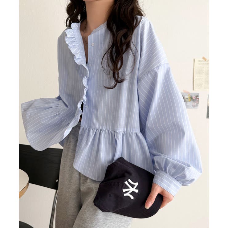 ふわっと華やかシルエット美人♪柄アソートフリルデザインブラウス | Classical Elf  | 詳細画像22 