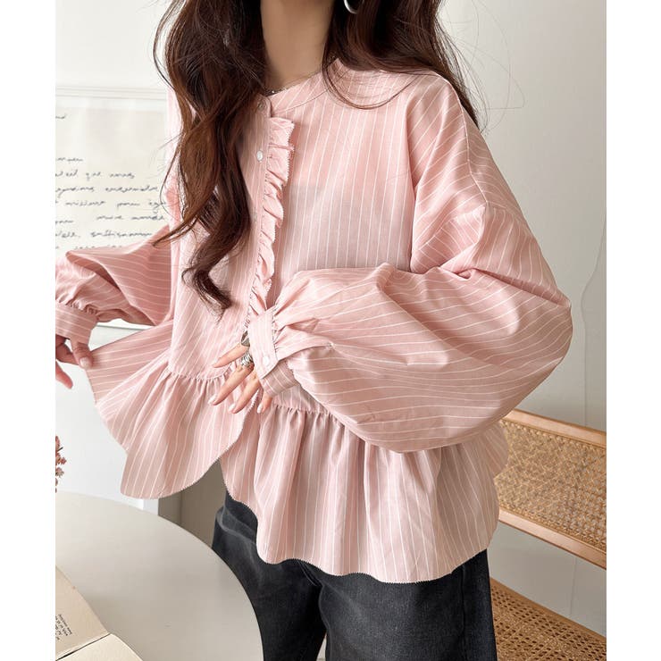 ふわっと華やかシルエット美人♪柄アソートフリルデザインブラウス | Classical Elf  | 詳細画像32 