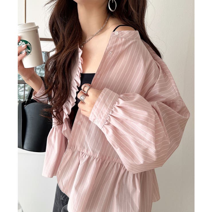 ふわっと華やかシルエット美人♪柄アソートフリルデザインブラウス | Classical Elf  | 詳細画像35 