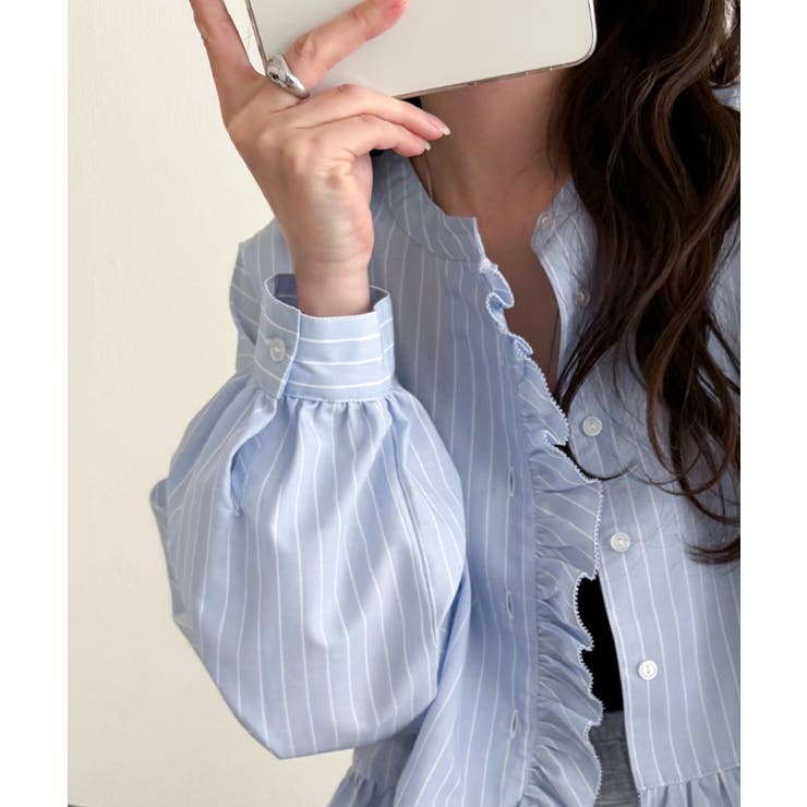 ふわっと華やかシルエット美人♪柄アソートフリルデザインブラウス | Classical Elf  | 詳細画像41 