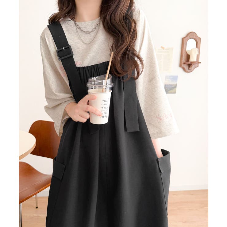 重ね着が楽しい♪着回し自在◎リネンライク素材胸元ギャザー＆ポケット使いAラインジ… | Classical Elf  | 詳細画像12 