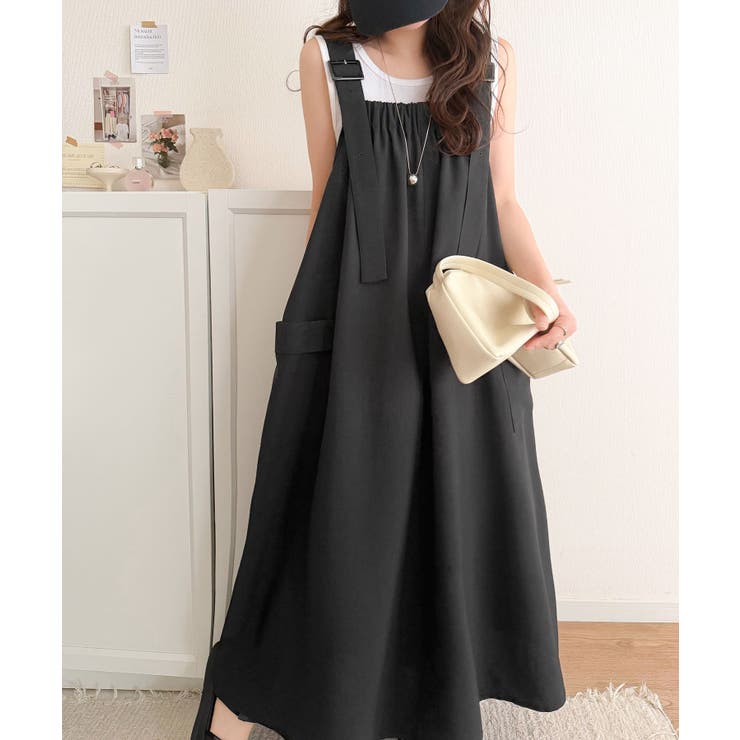 重ね着が楽しい♪着回し自在◎リネンライク素材胸元ギャザー＆ポケット使いAラインジ… | Classical Elf  | 詳細画像6 