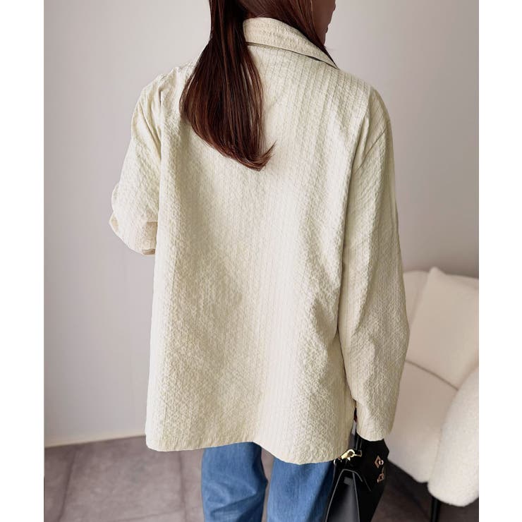 さらっと羽織る、立体の表情。サッカー素材ダブルテーラードジャケット（長袖） | Classical Elf  | 詳細画像8 