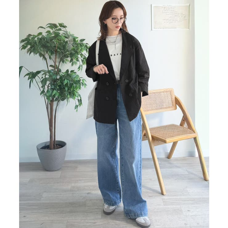 さらっと羽織る、立体の表情。サッカー素材ダブルテーラードジャケット（長袖） | Classical Elf  | 詳細画像19 