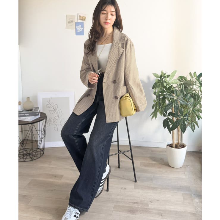 さらっと羽織る、立体の表情。サッカー素材ダブルテーラードジャケット（長袖） | Classical Elf  | 詳細画像36 