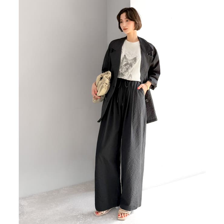 上品なシボ感とストライプ柄が、洗練された都会的な印象に。サッカー素材ダブルテーラ… | Classical Elf  | 詳細画像27 