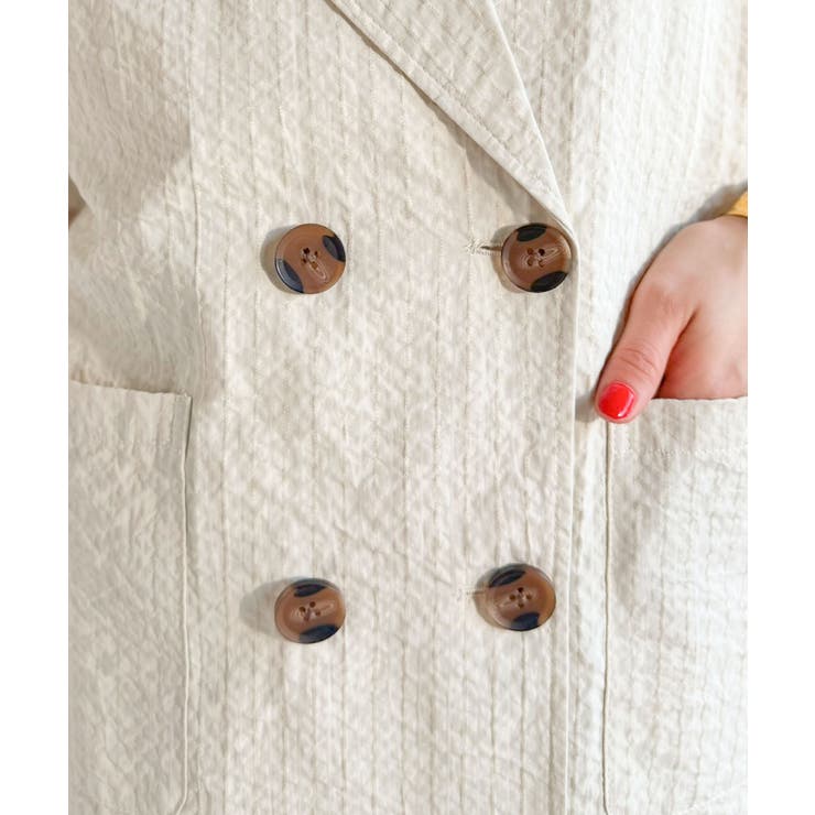 上品なシボ感とストライプ柄が、洗練された都会的な印象に。サッカー素材ダブルテーラ… | Classical Elf  | 詳細画像39 