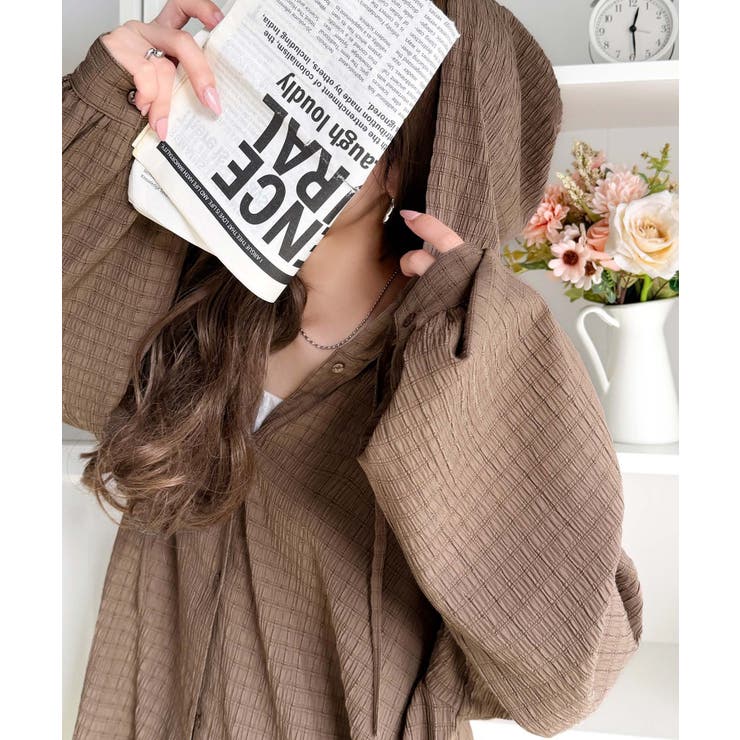 ぽわん袖とラウンド裾でこなれ感をプラス。ぽこぽこ素材が可愛い。ふくれシャーリング… | Classical Elf  | 詳細画像28 