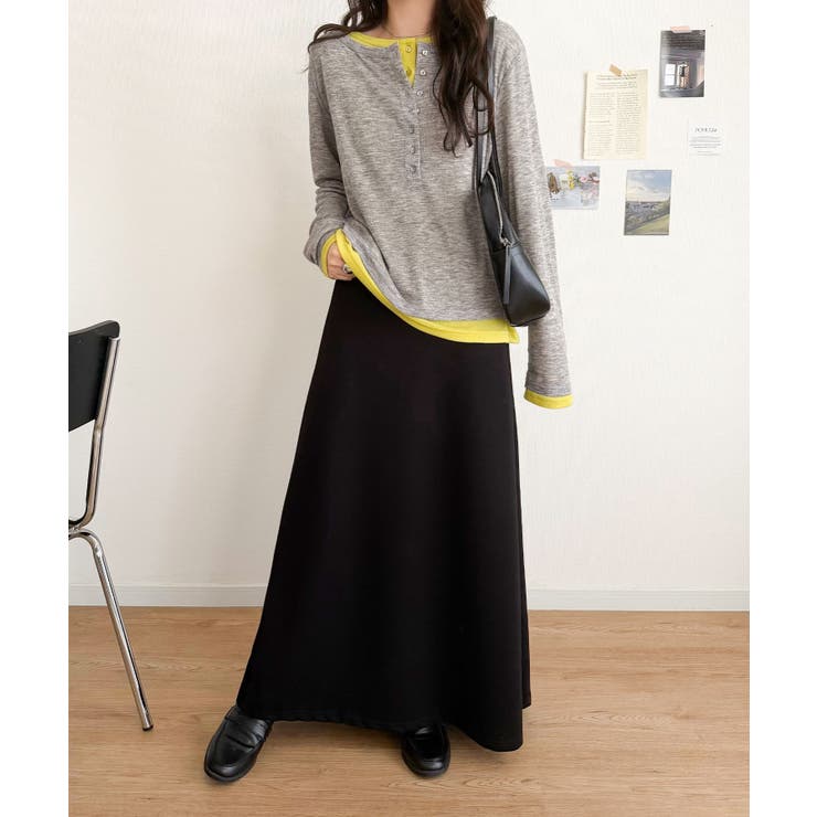 マルチWAYで着回し自在。リブ素材×シアー素材トップス 2枚セットアップ(長袖） | Classical Elf  | 詳細画像29 