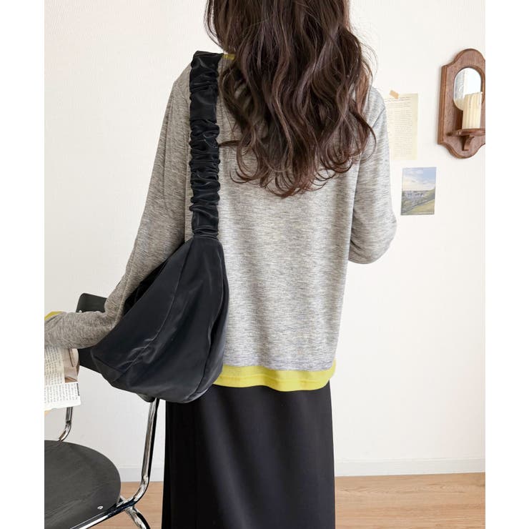 マルチWAYで着回し自在。リブ素材×シアー素材トップス 2枚セットアップ(長袖） | Classical Elf  | 詳細画像31 