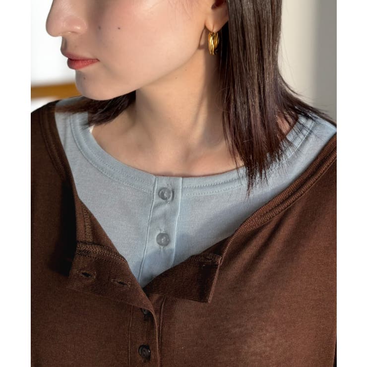 マルチWAYで着回し自在。リブ素材×シアー素材トップス 2枚セットアップ(長袖） | Classical Elf  | 詳細画像52 