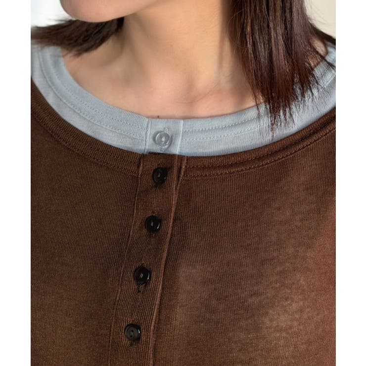 マルチWAYで着回し自在。リブ素材×シアー素材トップス 2枚セットアップ(長袖） | Classical Elf  | 詳細画像54 