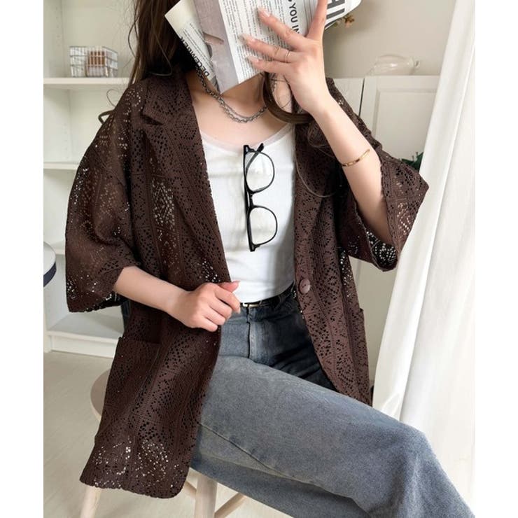 繊細なレースがつくる、大人のための“雰囲気服”。ポケットつきパネルレーステーラー… | Classical Elf  | 詳細画像23 