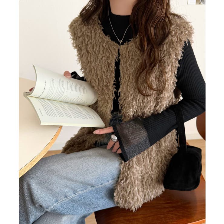 大人のワンランク上、こなれアイテム。前後2wayサイドスリットフェザーファーベス… | Classical Elf  | 詳細画像30 