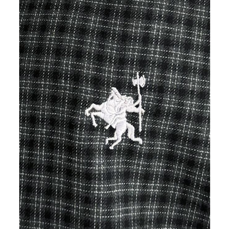 袖口フリルが最旬。胸刺繍入り起毛チェック柄フーディーシャツ（長袖） | Classical Elf  | 詳細画像44 