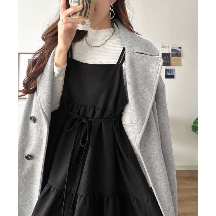 リボンで後ろ姿までふわり華やぐ。リボンデザインベロアツイルティアードキャミワンピ… | Classical Elf  | 詳細画像11 