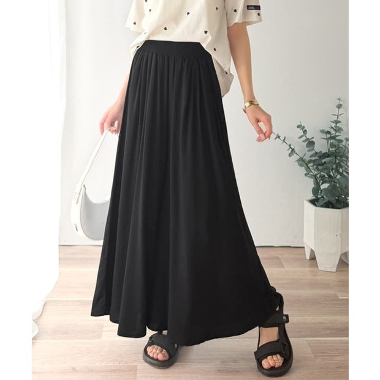 さらり、軽やか。リラックスstyleキマる。レーヨン素材ウエストギャザーフレアシ… | Classical Elf  | 詳細画像10 