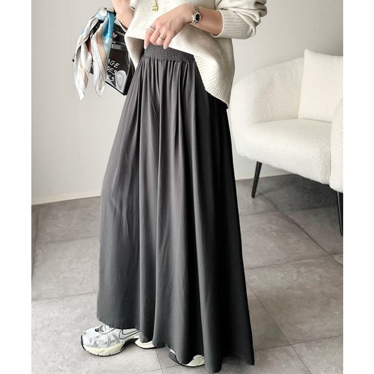 さらり、軽やか。リラックスstyleキマる。レーヨン素材ウエストギャザーフレアシ… | Classical Elf  | 詳細画像17 