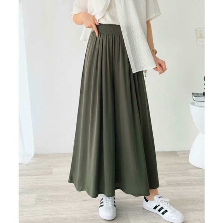 さらり、軽やか。リラックスstyleキマる。レーヨン素材ウエストギャザーフレアシ… | Classical Elf  | 詳細画像21 