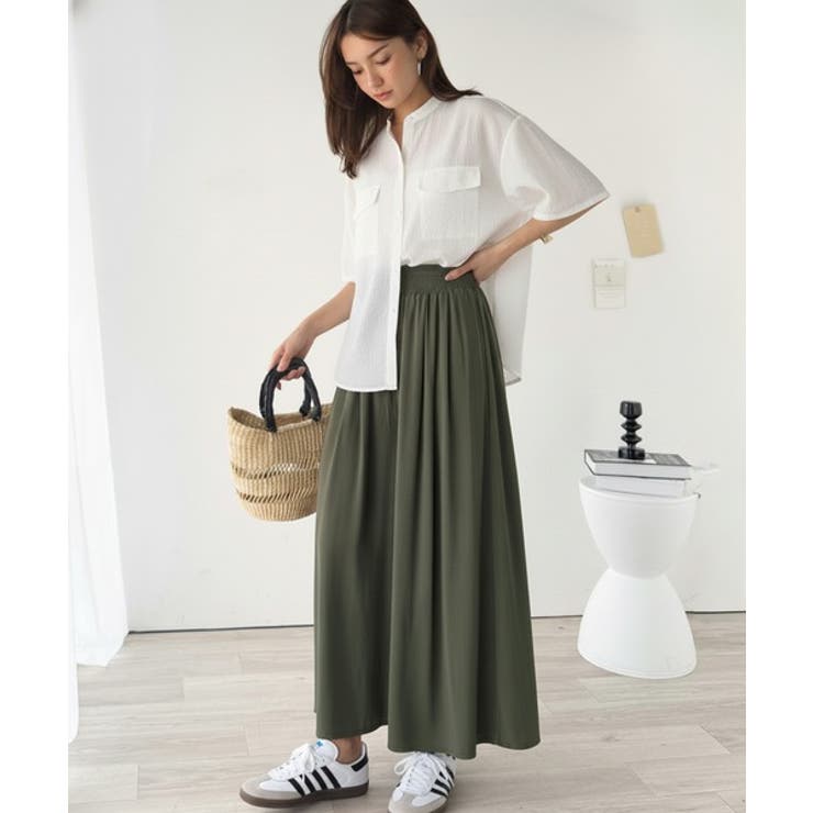 さらり、軽やか。リラックスstyleキマる。レーヨン素材ウエストギャザーフレアシ… | Classical Elf  | 詳細画像23 